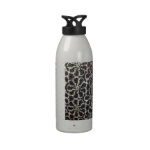 Pétalas Brown preto Tan da flor do mosaico Garrafas De Água Esportivas