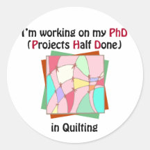 PhD estofando Adesivo Redondo