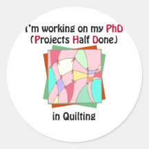 PhD estofando Adesivos Em Formato Redondos