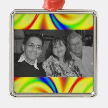 Photoframe amarelo colorido ornamentos para arvore de natal