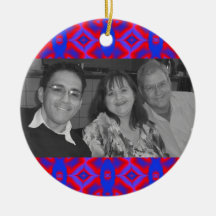 photoframe brilhante do vermelho azul enfeite de natal