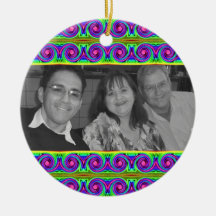 Photoframe colorido dos redemoinhos enfeites para arvore de natal