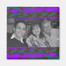photoframe do abstrato do roxo da cerceta imãs de refrigerador