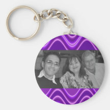 photoframe roxo brilhante da onda chaveiro