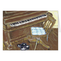 Piano e cadeira cartao