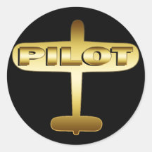 PILOTO DO AVIÃO DO OURO ADESIVOS REDONDOS