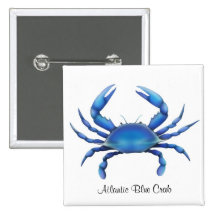 Pin atlântico do caranguejo azul botons