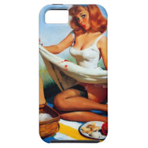Pin retro do piquenique de Gil Elvgren do vintage  iPhone 5 Capa