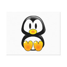 Pinguim do bebê dos desenhos animados impressão de canvas envolvida