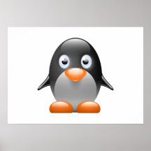 Pinguim do bebê dos desenhos animados posteres