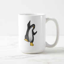 Pinguim dos desenhos animados da dança canecas