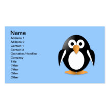 Pinguim engraçado cartoes de visitas
