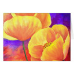 Pintura amarela da flor da papoila - multi cartao