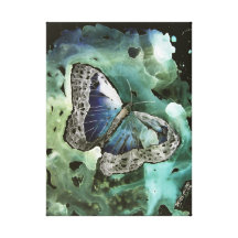 pintura da arte moderna do abstrato da borboleta d impressão de canvas esticada