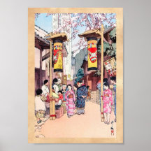 Pintura japonesa oriental legal do festival do paí poster
