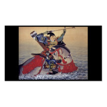 Pintura japonesa velha de um samurai modelo cartoes de visitas