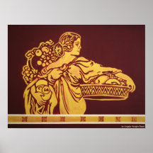 Pintura mural da mulher romana impressão