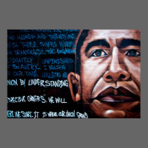 Pintura mural de Barack Obama & discurso, Brooklyn posters