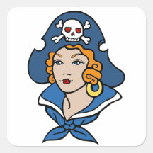 Pirata da menina adesivos