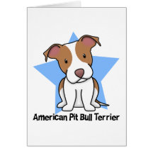 Pitbull americano Terrier da estrela de Kawaii Cartao