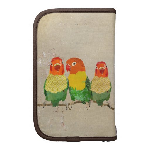 Planejador dos pássaros do amor do ouro agendas