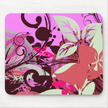 plantas abstratas Multi-coloridas Mousepads