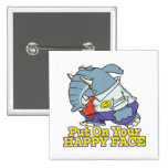 pnha sobre seu elefante feliz da fachada da cara pins