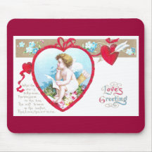 Poesia de composição do amor do Cupido Mousepad
