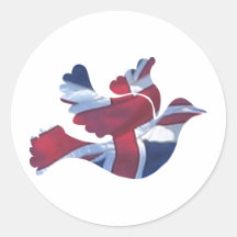 Pomba britânica da bandeira adesivo redondo