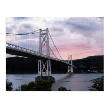Ponte e bandeira cartão postal