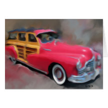 Pontiac velho Woodie Cartao