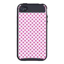 pontos de polca cor-de-rosa bonito, femininos iPhone 4 capas
