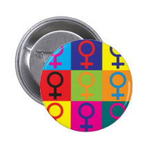 Pop art do feminismo botons