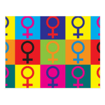 Pop art do feminismo cartao postal