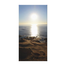 Por do sol da praia impressão em tela canvas