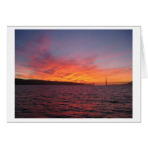 Por do sol de San Francisco Cartoes