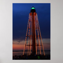 Por do sol do farol de Marblehead Posters
