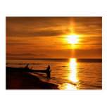 Por do sol do Lago Superior Cartão Postal