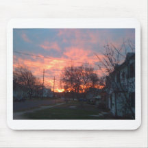Por do sol e céus vermelhos mousepad