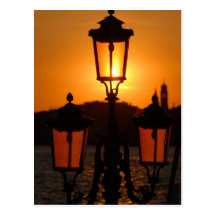 Por do sol em Veneza Cartao Postal