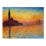 Por do sol em Veneza, Claude Monet Cartoes Postais