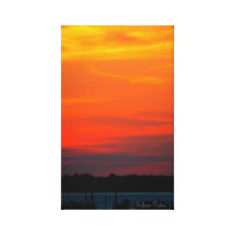 Por do sol impressão de canvas esticada