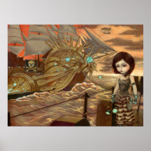 Por do sol marítimo - impressão da arte dos pirata