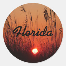 Por do sol na ilha de Anna Maria, Florida Adesivo Redondo