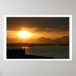 por do sol na praia do alki posteres
