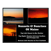 Pôr do sol & nascer do sol em Maine Cartoes Postais