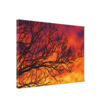 Por do sol pintado impressão de canvas esticadas