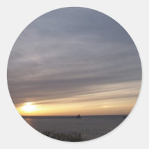 por do sol/TEYoung Adesivos Redondos