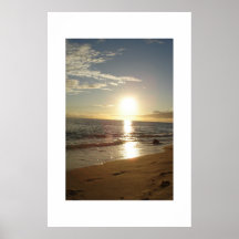 Por do sol Waikiki Pôsteres