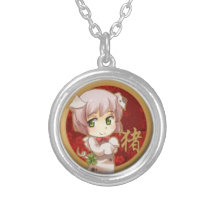 Porco chinês do horóscopo colares personalizados